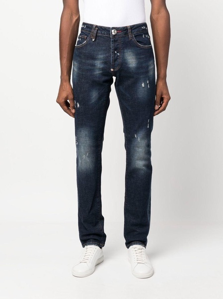 Super Straight Cut distressed jeans