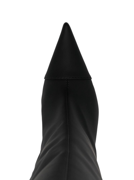 pointed toe knee-high boots