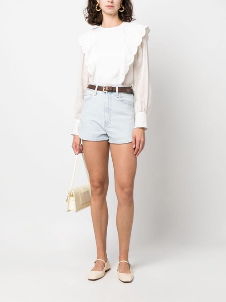 The Tippy Top Frisky Zip Matinee high-waist denim shorts