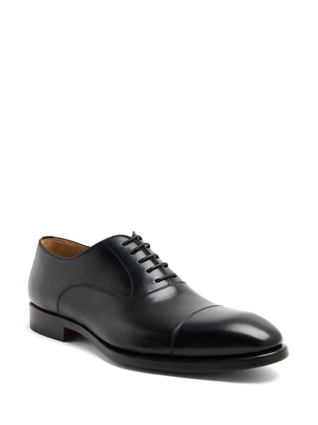 tonal-stitching leather oxford shoes