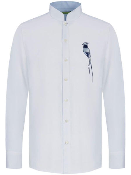 phoenix-detail band-collar shirt