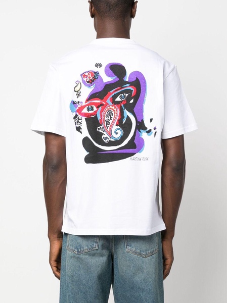 surrealist face-print cotton T-shirt