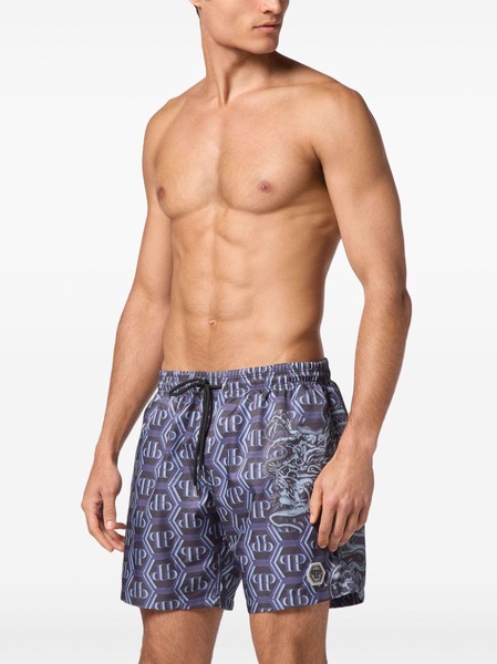 monogram pattern swim shorts 