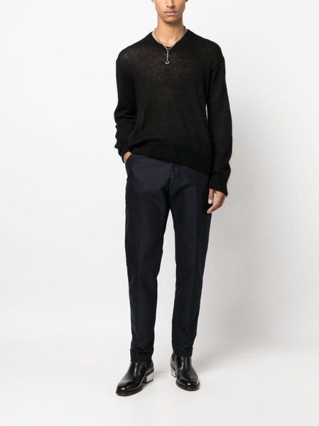 straight-leg cotton chino trousers