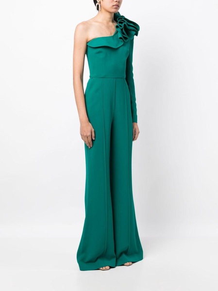 one-shoulder ruffled jumpsuit