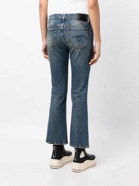 low-rise flared jeans 