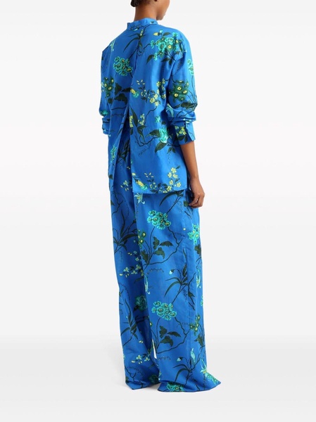 floral-print wide-leg trousers