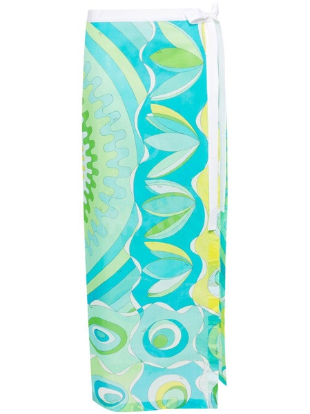 Bersaglio-print tied maxi skirt