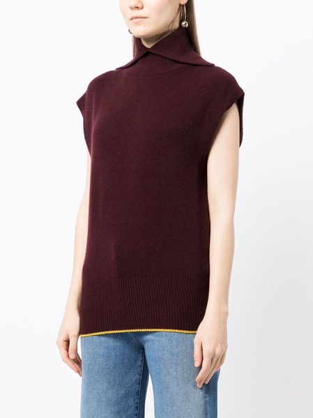 roll-neck sleeveless jumper