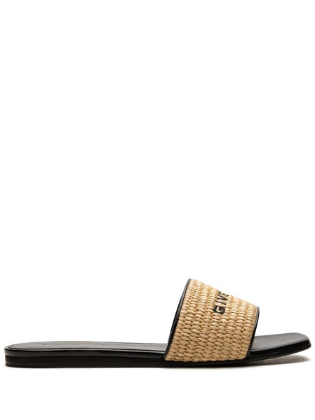 4G woven-raffia flat sandals