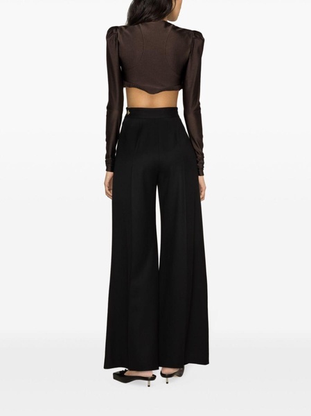 ruffle-trim cropped top