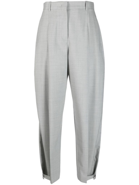 pleat-detail tapered trousers