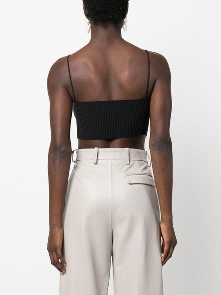 ribbed-knit camisole crop top