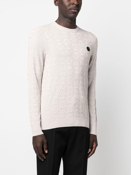 logo-jacquard pullover