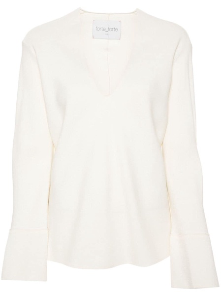 crepe long-sleeve blouse