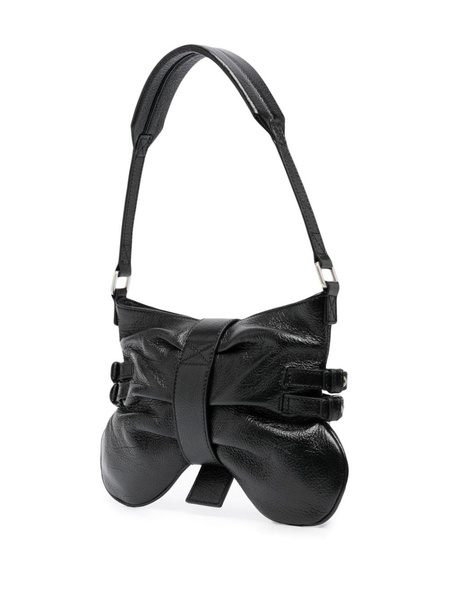 butterfly-shape leather shoulder bag