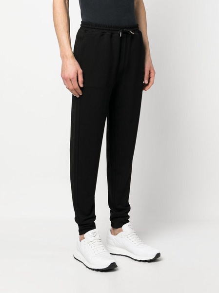 debossed-logo ribbed track pants