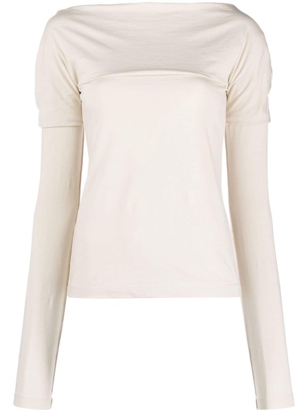 draped pima cotton-blend top