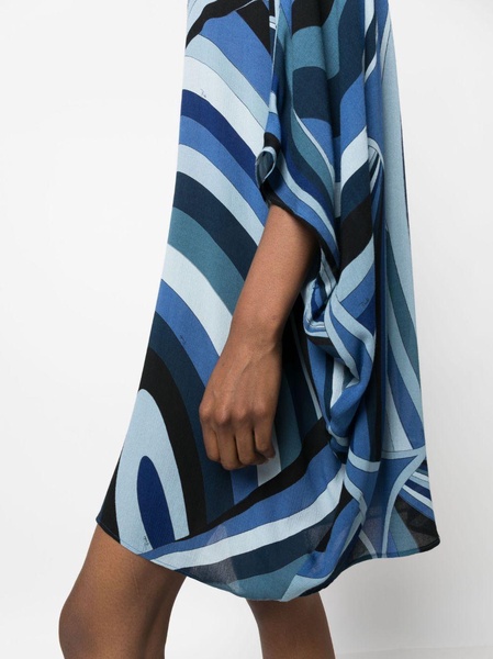 abstract-print lightweight midi kaftan 