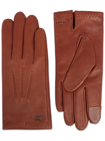 Sellier logo-stamp lather gloves