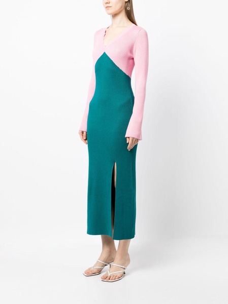 Reese colour-block ribbed dress