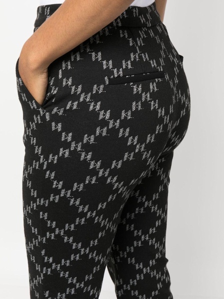 monogram-jacquard cropped trousers