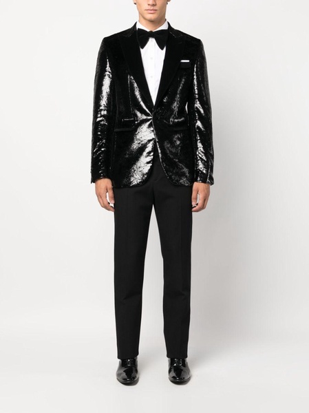 metallic-effect single-breasted blazer