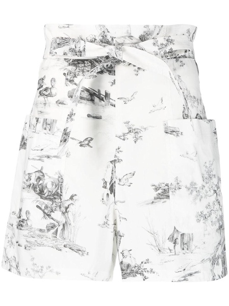 graphic-print belted shorts