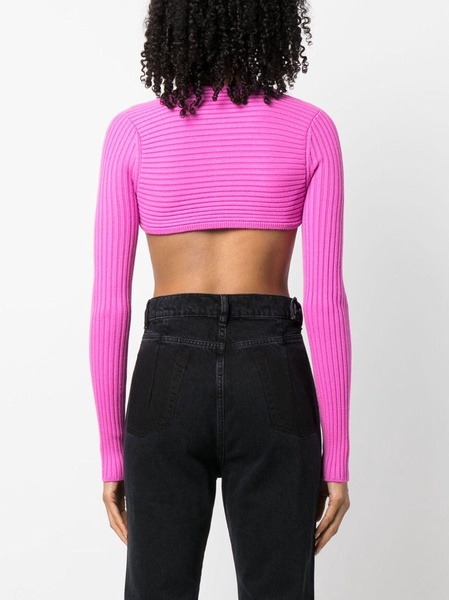 ribbed-knit cropped top