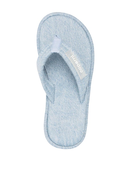 logo-patch 100mm denim flip-flops 