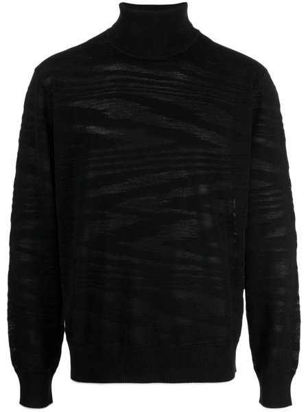 contrast-trim roll-neck jumper