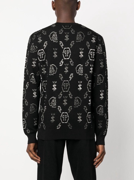 LS jacquard monogram jumper