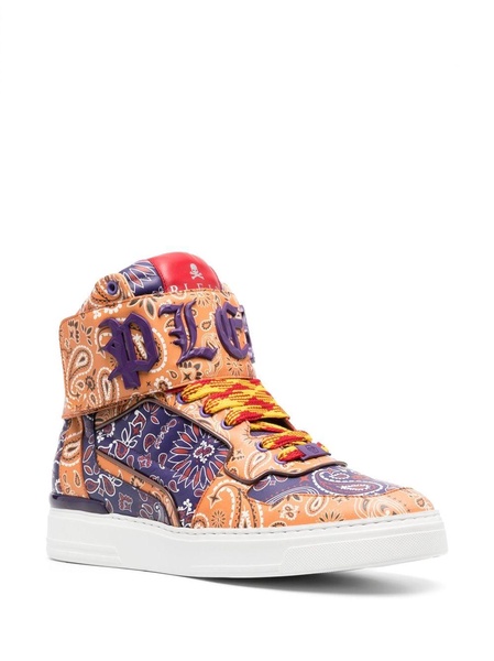 paisley-print hi-top sneakers