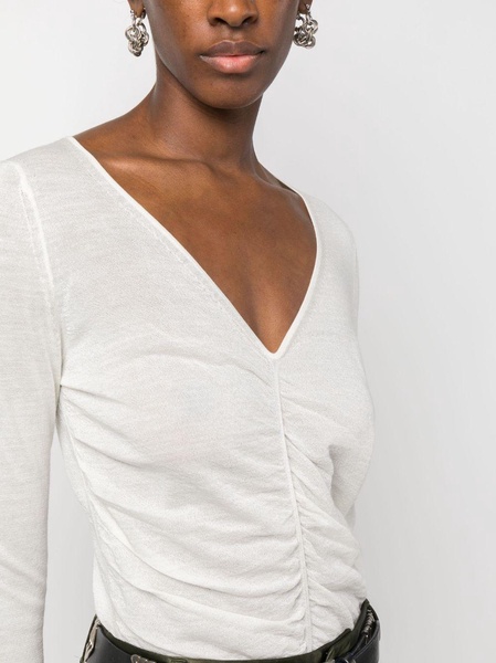 gathered-detail long-sleeve top