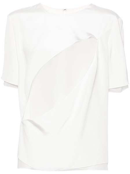 White Layered Silk T-Shirt