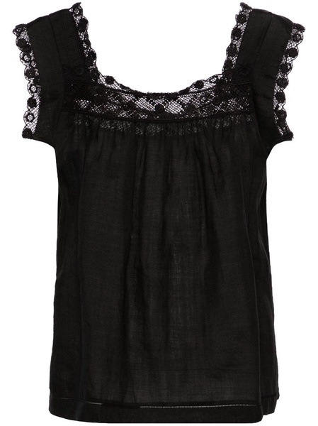 Aphra crochet-trim blouse