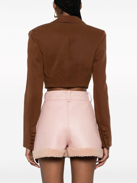 Sovata high-waisted leather shorts