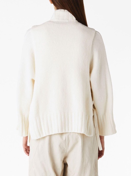 Escapee layered high-neck jumper