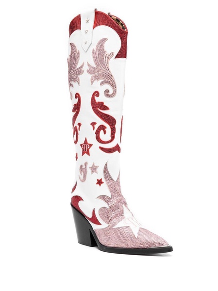 Cowboy 100mm rhinestone-mebellihsed boots