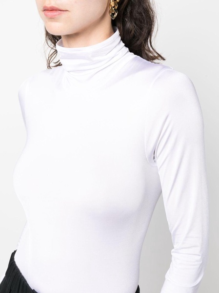 roll-neck stretch-jersey blouse