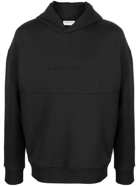 logo-debossed long-sleeve hoodie