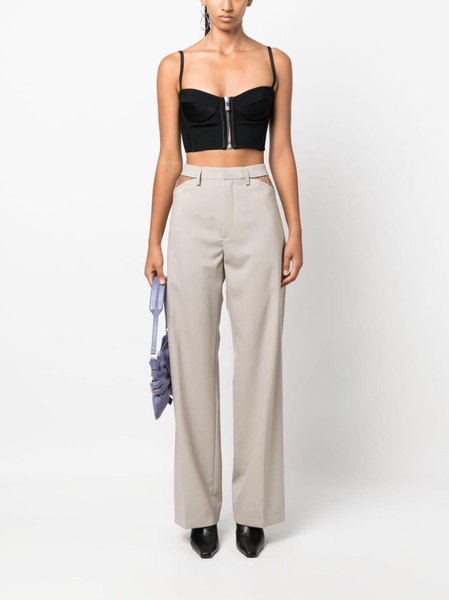 cut-out wool trousers