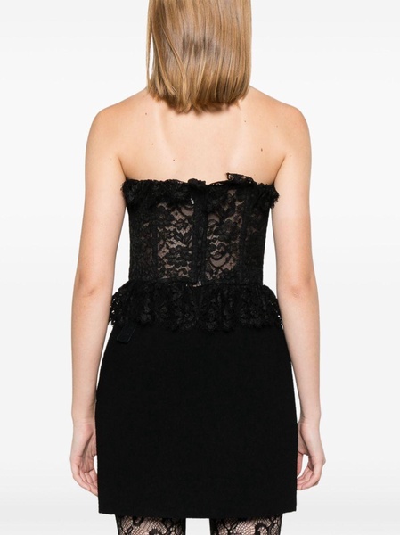 bow-detail lace bustier top