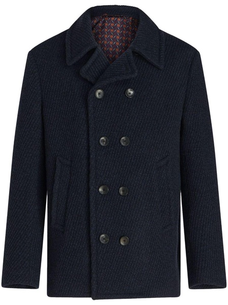 notched-collar double-breasted coat 