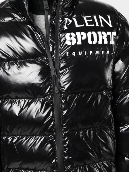 logo-print padded jacket