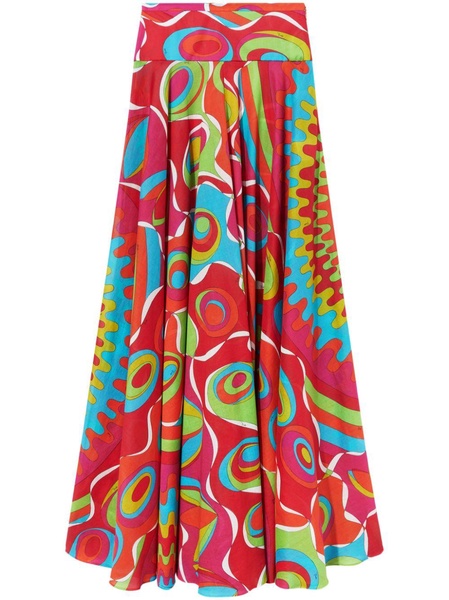 Bersaglio-print cotton maxi skirt