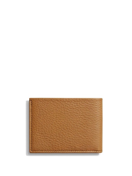 Slim grained-leather bi-fold wallet