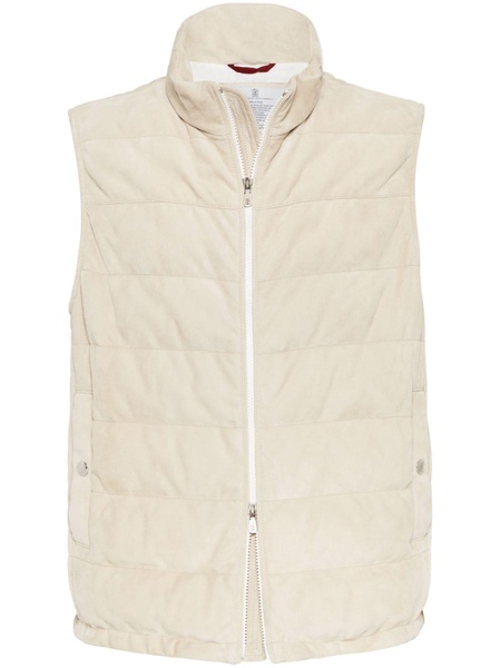 padded suede gilet