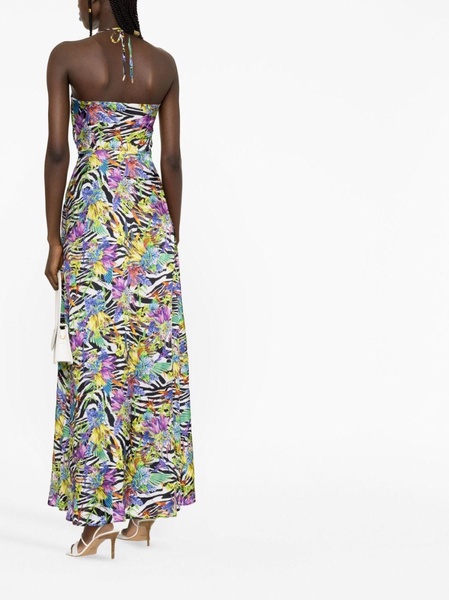 printed halterneck maxi dress