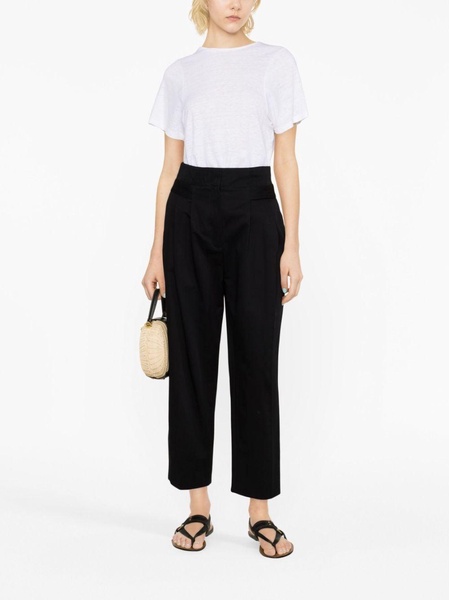 pleat-detail high-waisted trousers